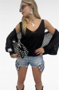 canotta con scollo a v glitter